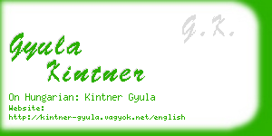 gyula kintner business card
